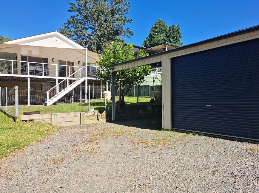 Garage and back yard